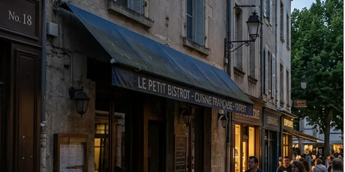 Avant : Restaurant — enseigne drapeau